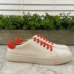 NIB Jack Rogers Lorelai Slip On Sneakers, Size 7, White & Fire Red